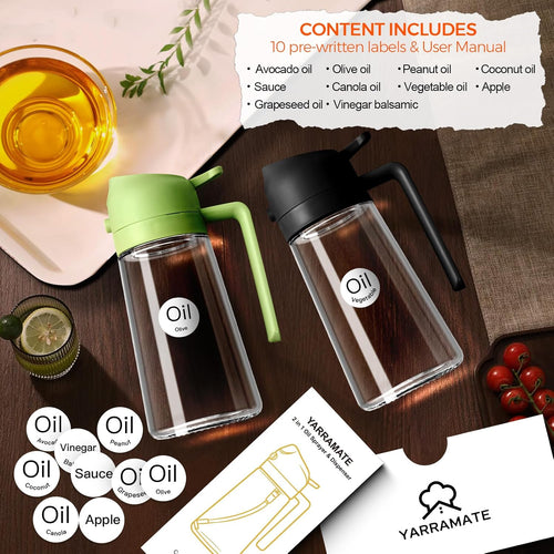 2-in-1 Glass Olive Oil Sprayer Bottle 470ml (16oz)