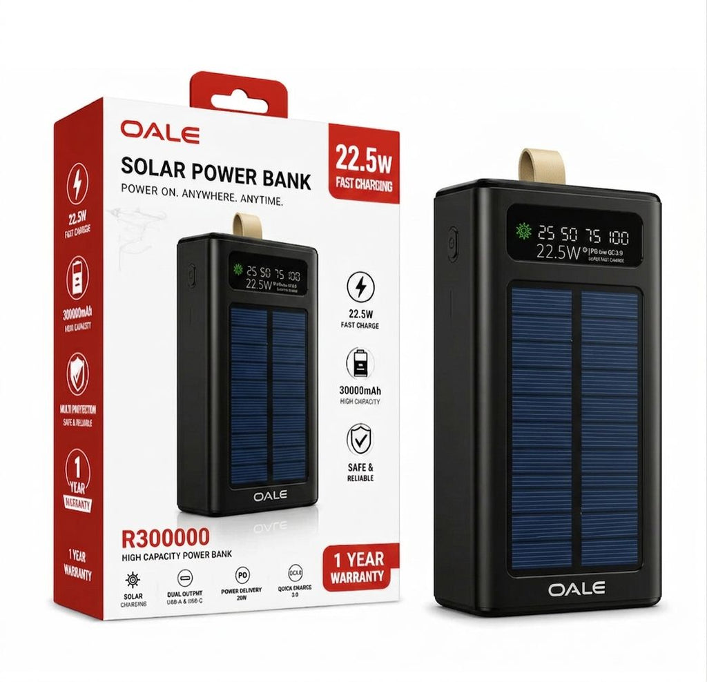 Nestora Solar Power Bank 30000mAh 22.5W Fast Charging UAE
